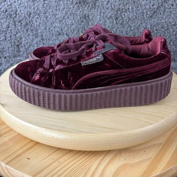 Puma x Fenty Shoes - Puma x Fenty by Rihanna Velvet Sneakers Womens 7 Burgundy Chunky Platform Shoes